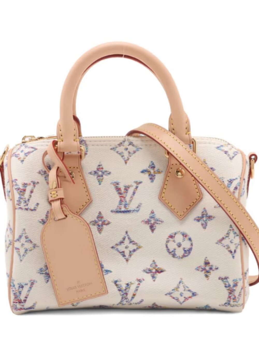 Louis Vuitton Monogram Jacquard Speedy Bandoulière 20 Beige